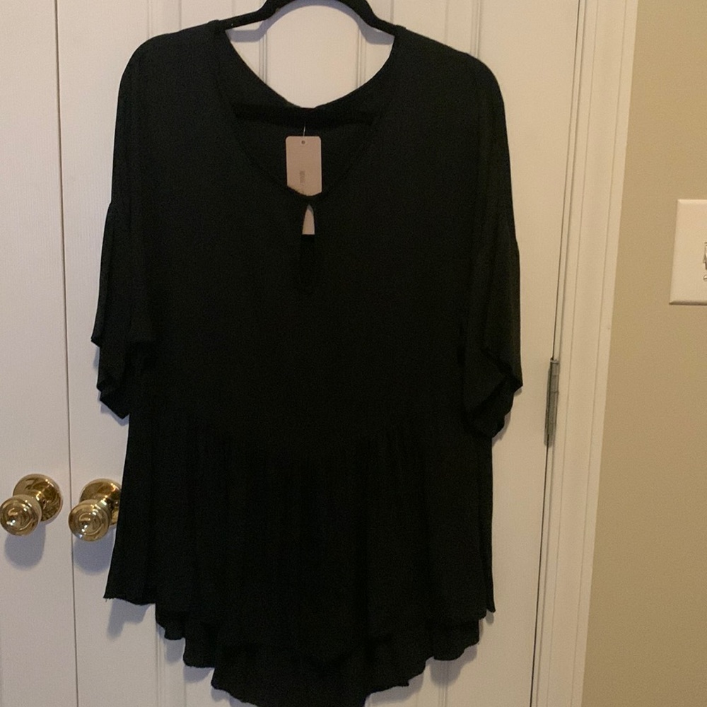 Black Peek A Boo Top Size XL